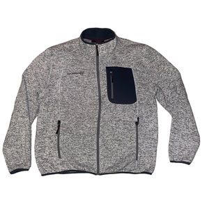 Free Country Zip Up Fleece Jacket Men's Grey Heather Size XL